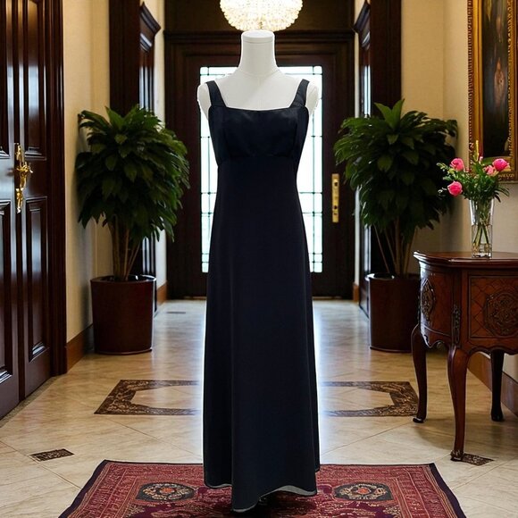 Bill Levkoff Black Evening Dress Formal Elegant Prom  Size 6 Coquette Royalcore - Picture 1 of 11